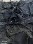 100% Silk Burnout Velvet Fabric Yardage in Sheer Black  - By the Yard - Silk for Felting, Sewing