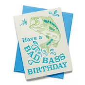Bad Bass | Birthday | Letterpress Greeting Card