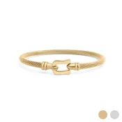 18K Gold PVD Stainless Steel Buckle Clasp Bangle Bracelet