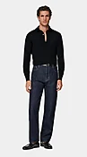 Black Long Sleeve Polo