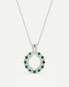 Aanika V. Emerald & Diamond Circle Of Life Necklace