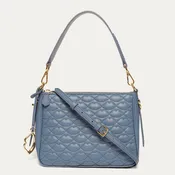 AIRFORCE BLUE QUILTED LIP LEATHER CALLIE CROSSBODY BAG