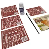 Alphabet Assortment Stencils with 1.5 oz Armour Etch