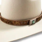 3D Jeweled Calf Hair (Brown) - Leather Hat Band