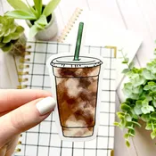 Elyse Breanne Design - Iced Coffee Sticker 4x2in.