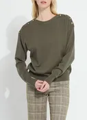 Adelaide Button Trim Sweater Mosswood