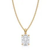 1 1/2 Carat Oval Lab Grown Diamond Solitaire Pendant