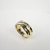 10K yellow gold, .70 ct mens diamond band, 3/8″ wide
