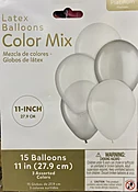 15 - 11" Platinum Latex Balloons Bouquet Inflated Attached with Weight