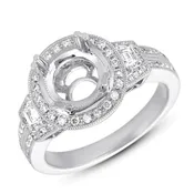 14 KT Baguette Shape White Gold Engagement Ring