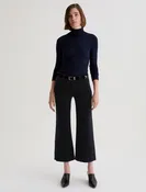 AG Saige Wide Leg Crop Corduroy, Super Black