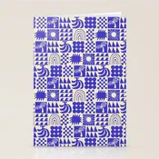 Abstract blue tropical mosaic art pattern Stationery Card