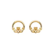 14KT Gold Vermeil Stud Claddagh Earrings
