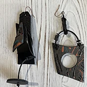 Abstract Reclaimed Leather Statement Earrings – Unique, Sustainable Fashion — KFLEYE.COM