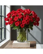 100 Premium Long Stem Red Roses Arrangemet