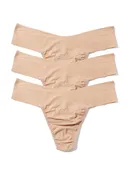 3 Pack BreatheSoft™ Natural Rise Thong Taupe