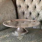 1972 Oneida Silver Plated Pedestal Platter Commemorating Jerry Lewis in Harrahs — Summer Porch Vintage Living Sacramento