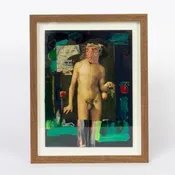 "Adam in the Park" Collage and Mixed Media by Brad Greenwood