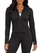 Fleece Lined Full Zip Hooded Jacket with Thumb Holes