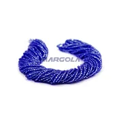 2 CUT 10/0 DK. SAPPHIRE TRANSPARENT SILVER LINED PRECIOSA ORNELA BEADS