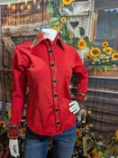 Women's Red Western Show Shirt
