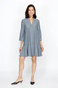 Beau Chemise Striped Ruffle Bottom Dress