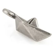 Casting Charm Wholesale-17x35mm Paper Boat-Antique Silver-Quantity 10