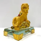 2026 Chinese Zodiac Tiger Year Golden Resin Collectible Figurines Table Decor Statue Small