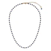 18K Blue Sapphire Rosary Beads Necklace