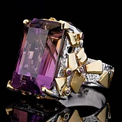 Ametrine and Rhodolite Cocktail Ring // Size 8