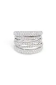 18K White Gold Diamond Scribble Ring