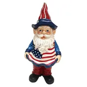 Alpine Americana Gnome with Flag Apron Bird Feeder - 12"