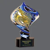 11" Diamond Twist Art Glass Award
