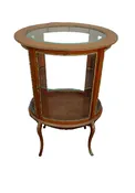 62883 Antique Bow Glass Curio Cabinet Louis XV