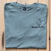 310 Ranch Life American Flag T-Shirt (Heather Forest Green)
