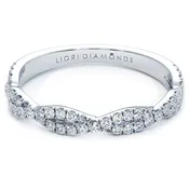 0.30ctw Pavé Twist Diamond Wedding Anniversary Band Ring 18k White Gold