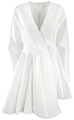 Alaia Asymmetric Wrap Belt Dress in Poplin