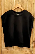 Black Scuba Pullover Top