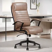 Dc#370-smlt – Smooth Latte Leather Desk Chair