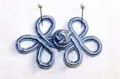 Basic passementerie frog closures in light blue