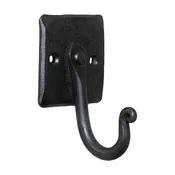 4-Inch Wrought Iron Wall Hook with Mount Plate