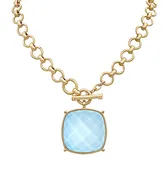35mm Square Stone Pendant Necklace
