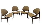 4 MCM Clam Shell Chairs by Seymour James Weiner for Kodawood