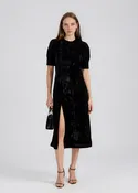Acelia Velvet Dress - Black