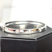 925 Natural Diamond Bangel