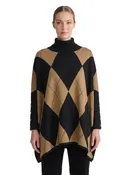 Argyle Diamond Turtleneck Poncho