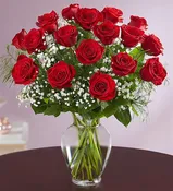 2 Dozen Red Rose Vase
