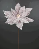 22" Pink Velvet Poinsettia Stem