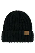 Black C.C Solid Color Fuzzy Beanie