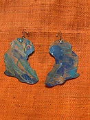 Africa-Shaped Leather Earrings - Eco-Friendly Reclaimed Blue — KFLEYE.COM